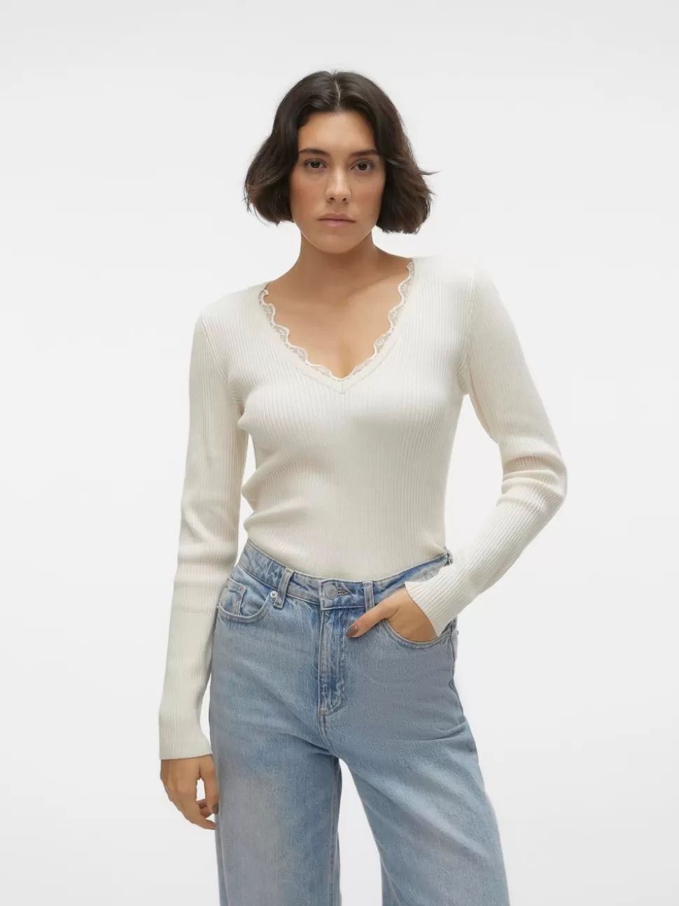 Stickat | Toppar^VERO MODA VMVILJA Pullover Birch
