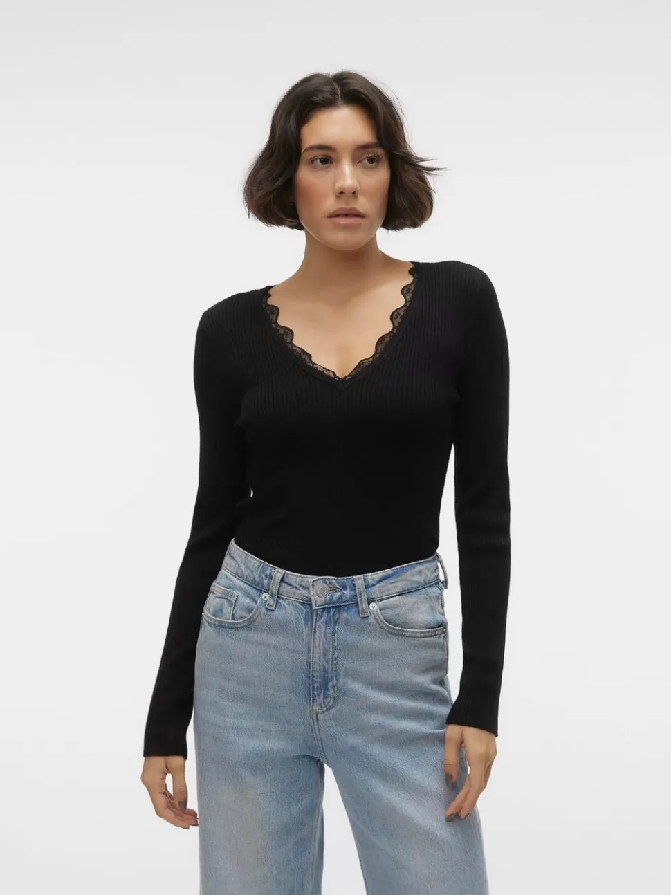 Stickat | Basics^VERO MODA VMVILJA Pullover Black
