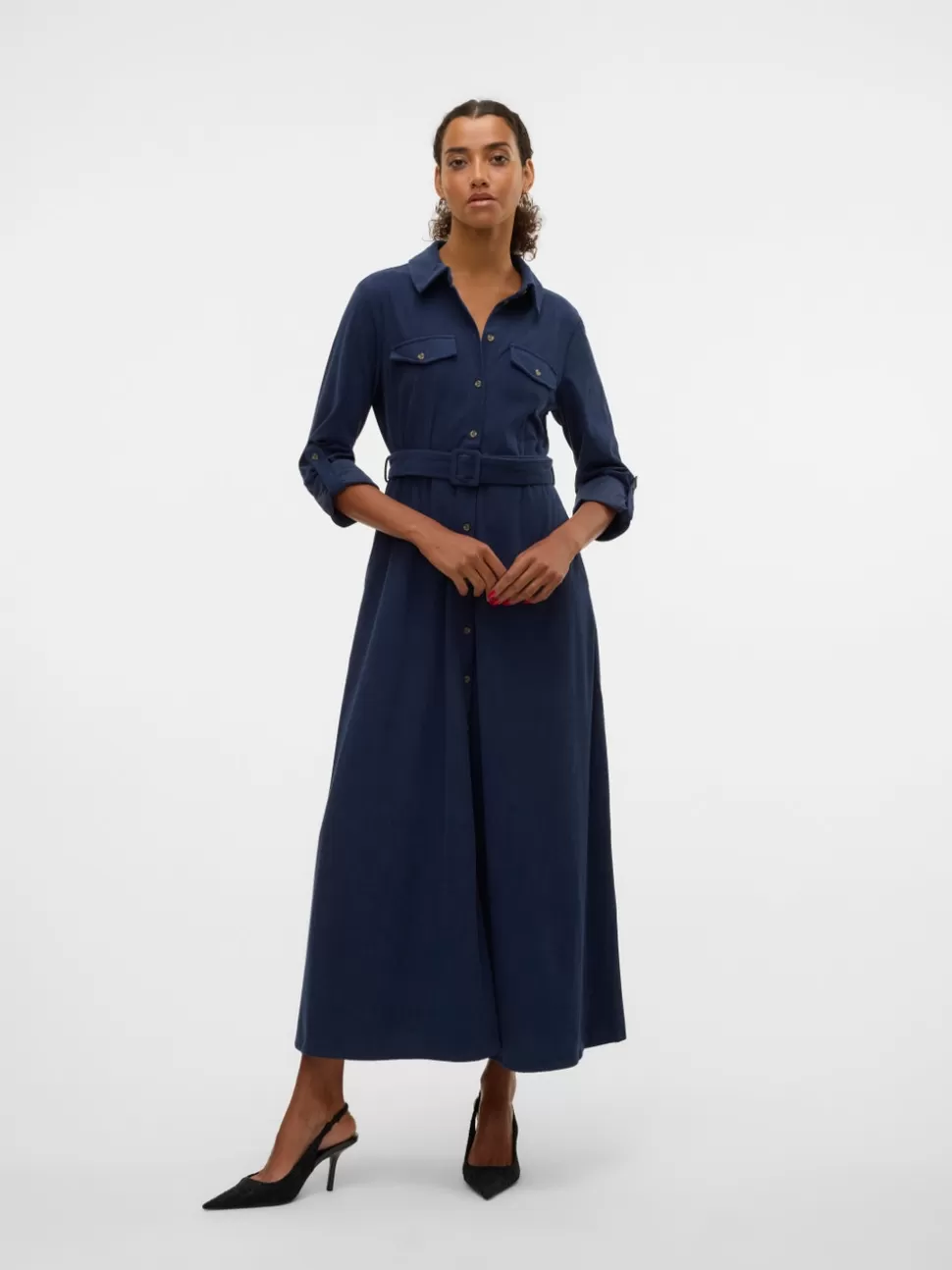 Klänningar^VERO MODA VMVILJA Sammetsklänning Navy Blazer