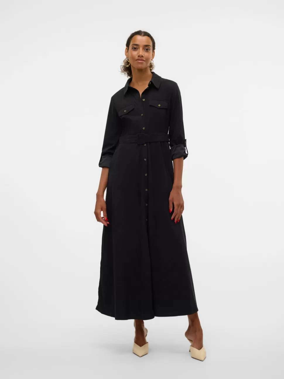 Klänningar^VERO MODA VMVILJA Sammetsklänning Black