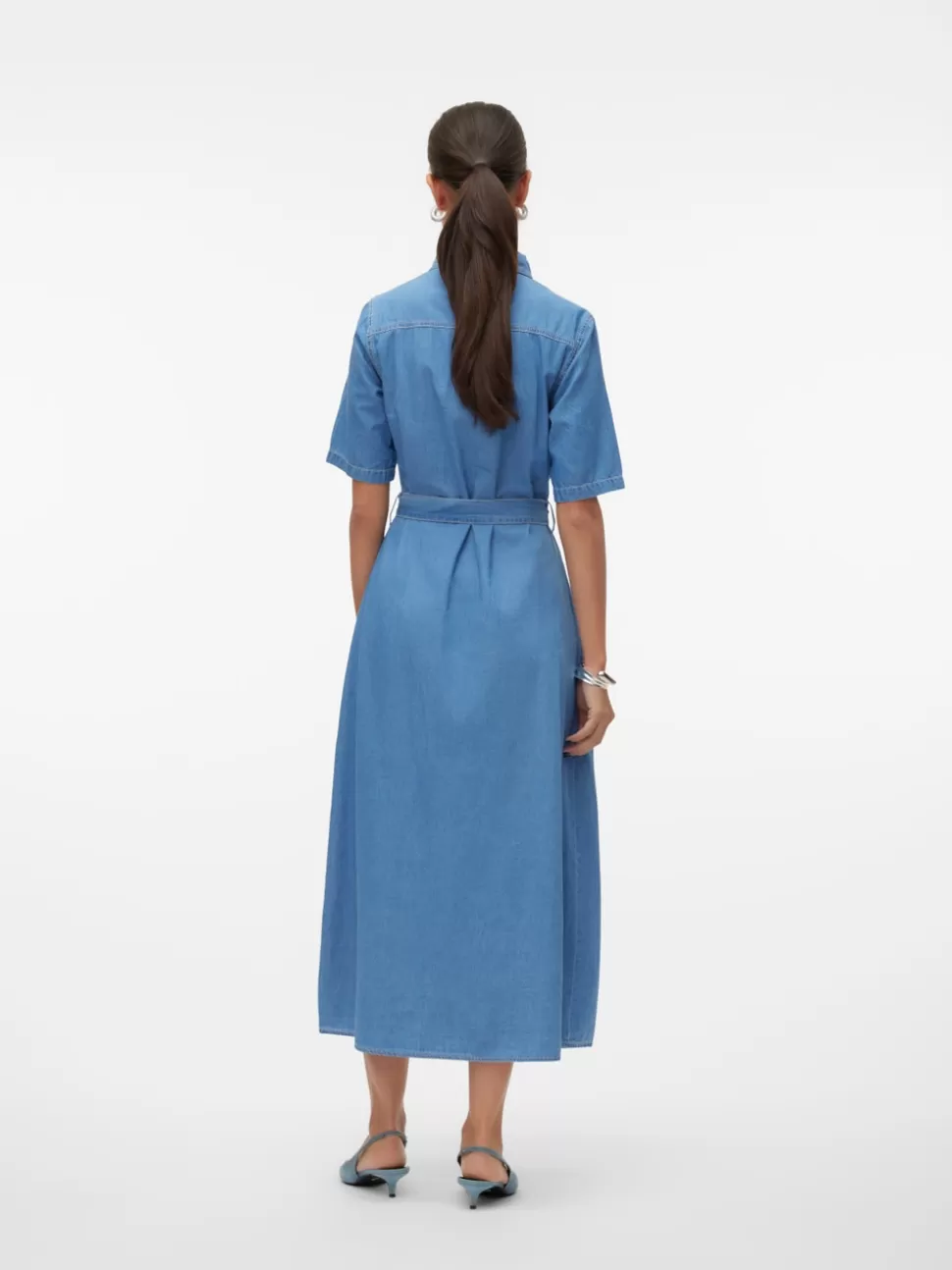 Klänningar^VERO MODA VMVIO Lång Klänning Medium Blue Denim