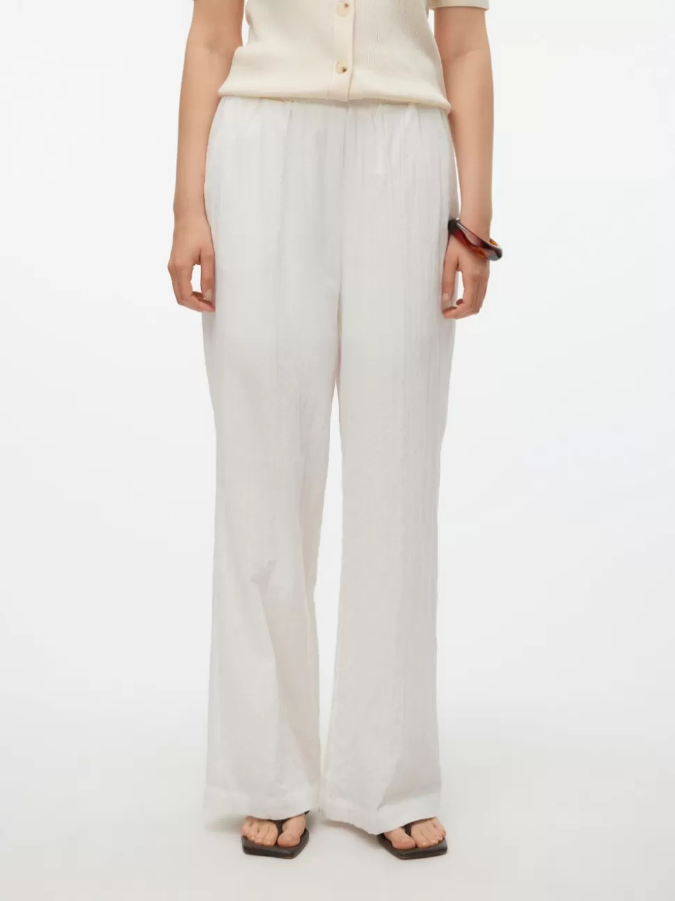 Byxor^VERO MODA VMVIOLA Hög Midja Byxor Snow White