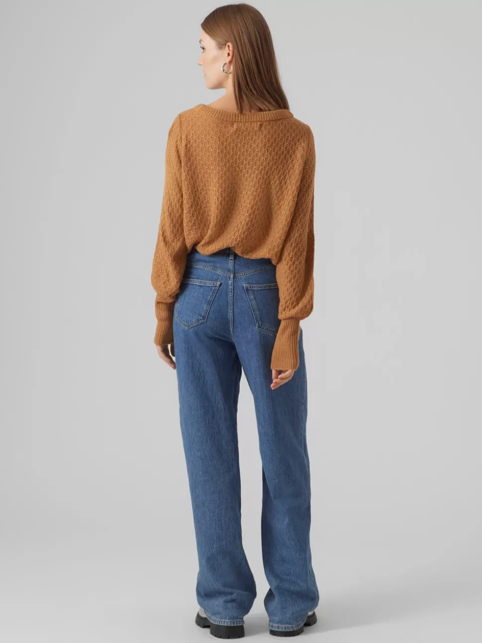 Stickat | Basics^VERO MODA VMWAFFY Pullover Tobacco Brown