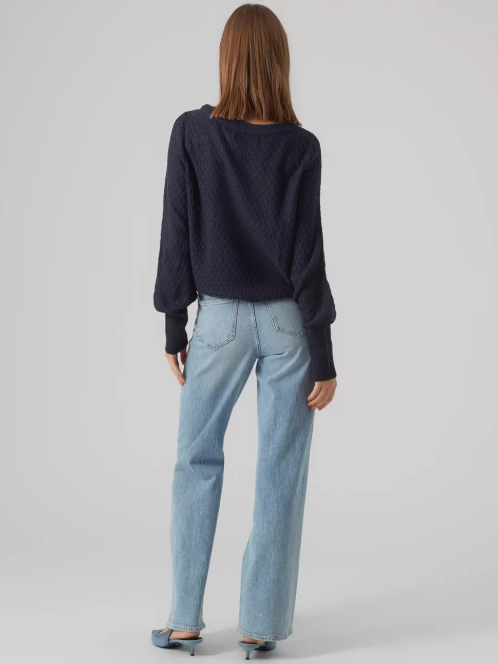 Stickat | Basics^VERO MODA VMWAFFY Pullover Navy Blazer