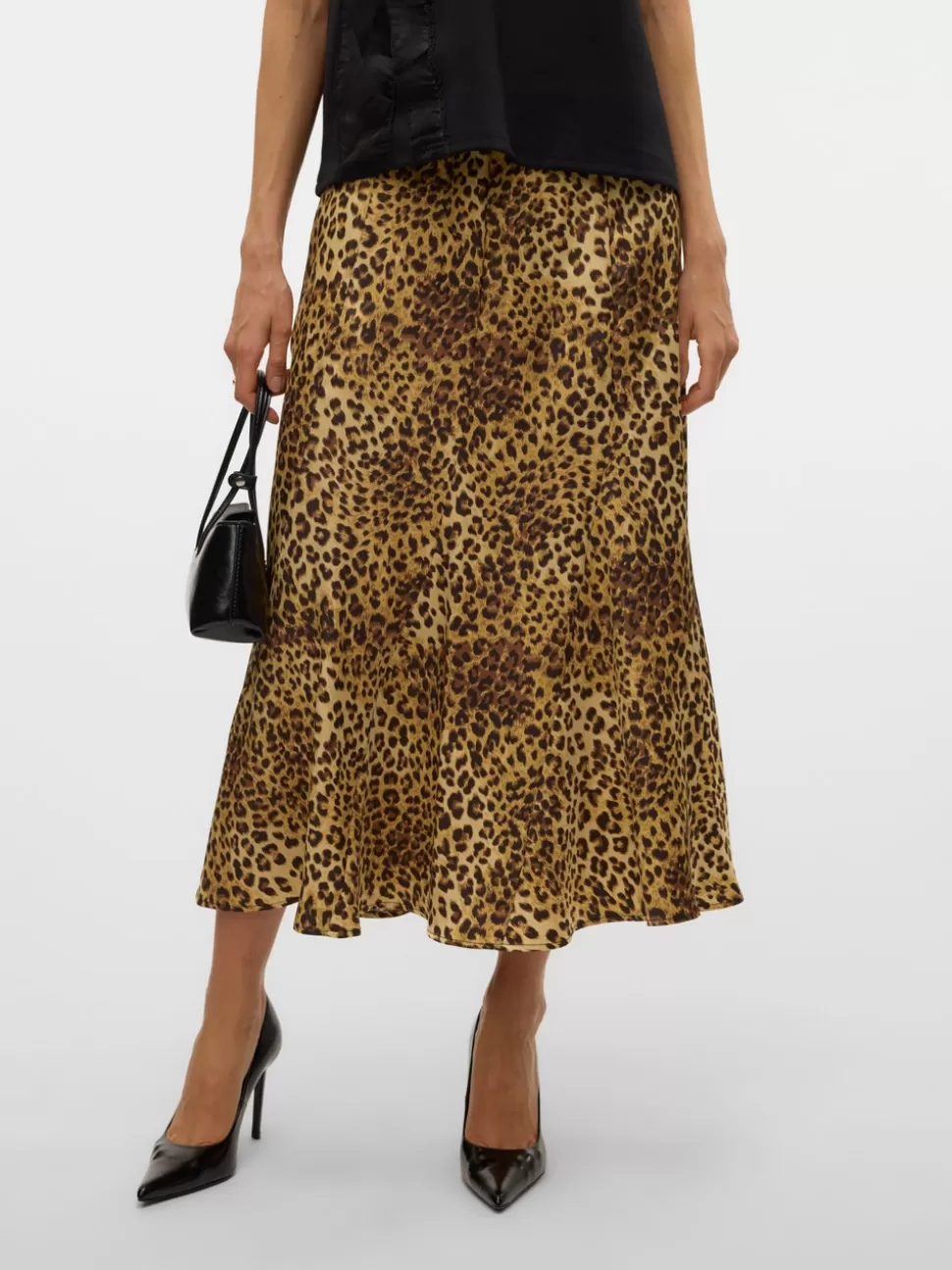 Kjolar^VERO MODA VMWAKI Hög Midja Midikjol Black