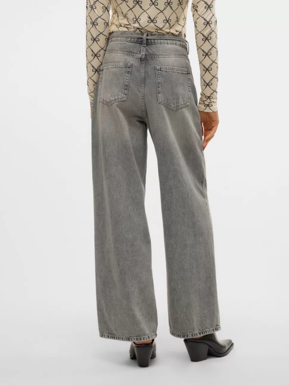 Jeans^VERO MODA VMWIEN Medelhög Midja Vida Ben Jeans Light Grey Denim