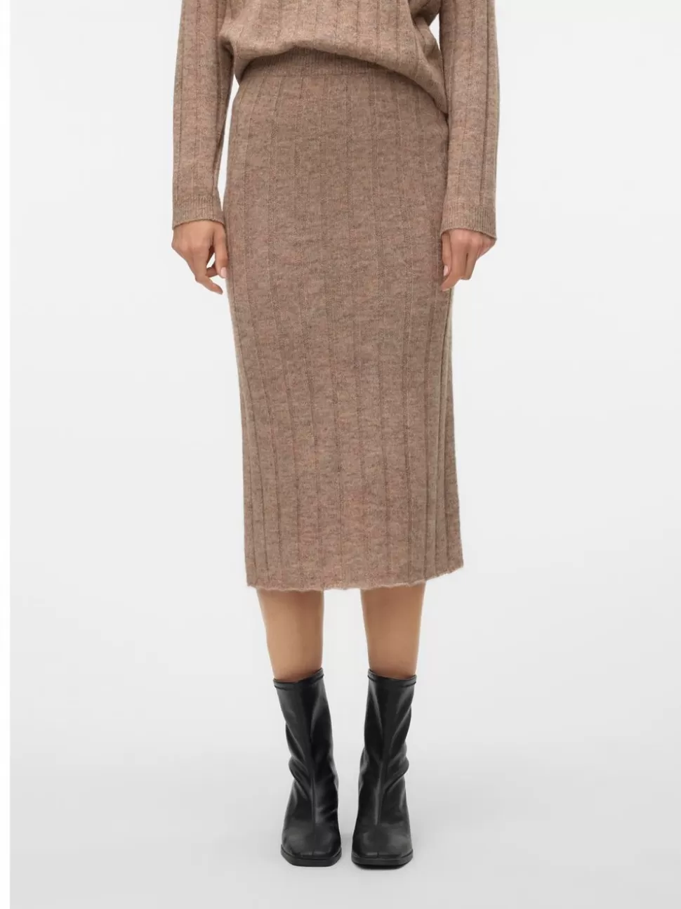 Kjolar^VERO MODA VMWILLA Hög Midja Midikjol Silver Mink