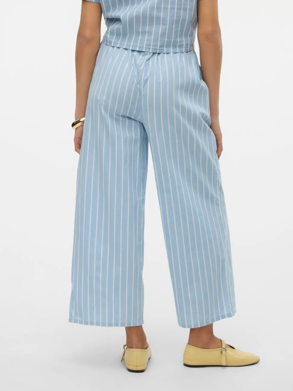 Byxor^VERO MODA VMXENIA Hög Midja Byxor Light Blue Denim