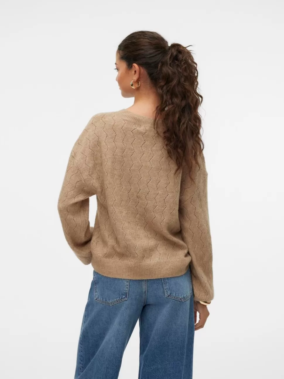 Stickat^VERO MODA VMYEN Pullover Silver Mink