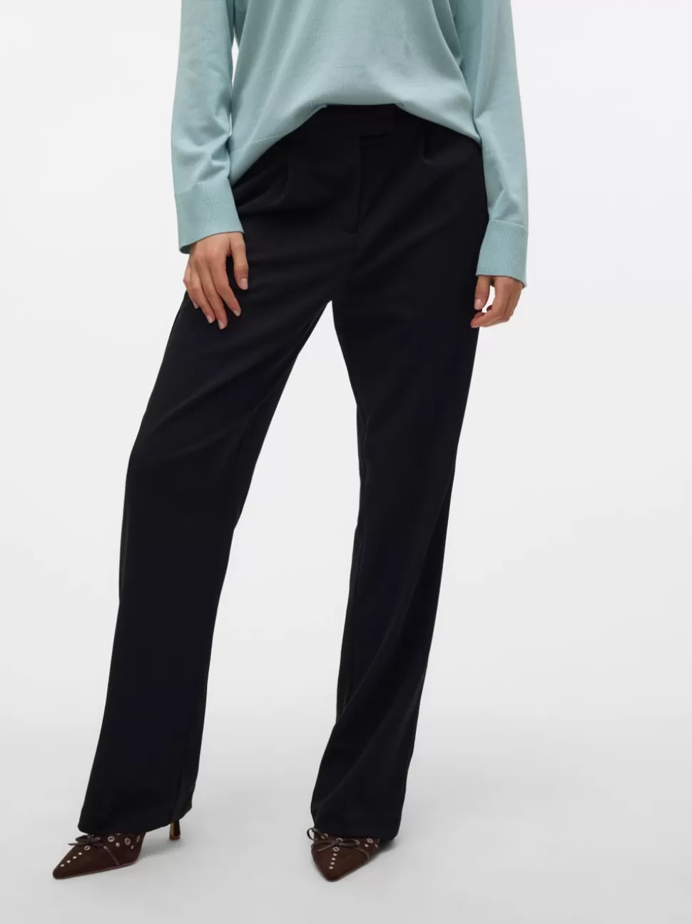 Byxor | Basics^VERO MODA VMZAMIRA Hög Midja Byxor Black