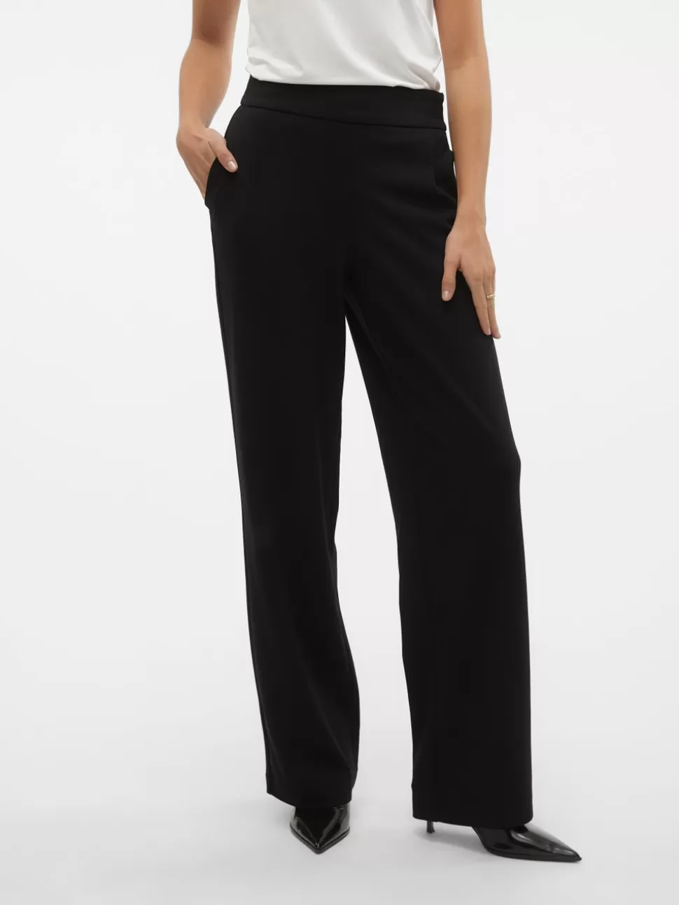 Byxor | Basics^VERO MODA VMZAMIRA Hög Midja Byxor Black