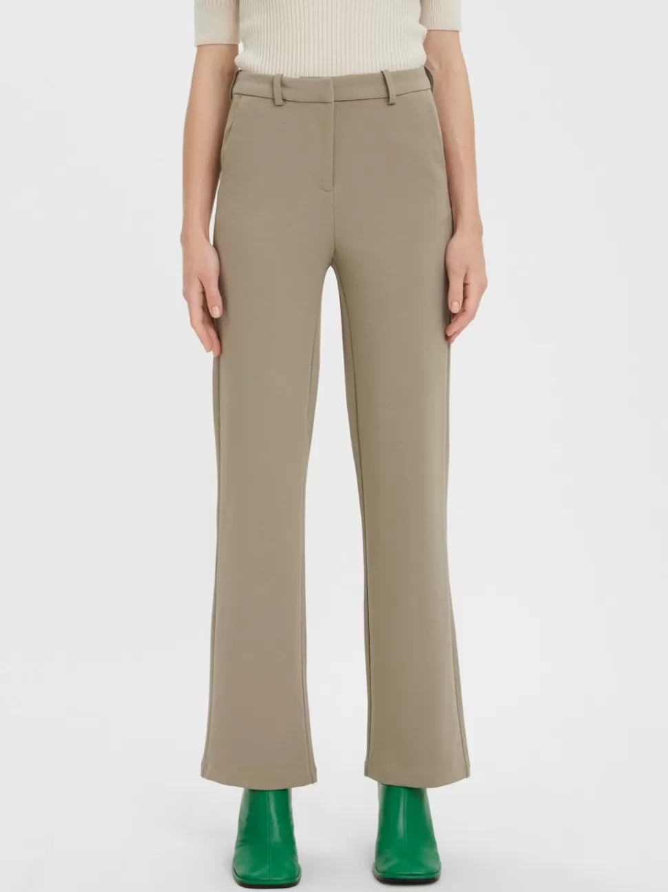 Byxor^VERO MODA VMZAMIRA Medelhög Midja Byxor Laurel Oak