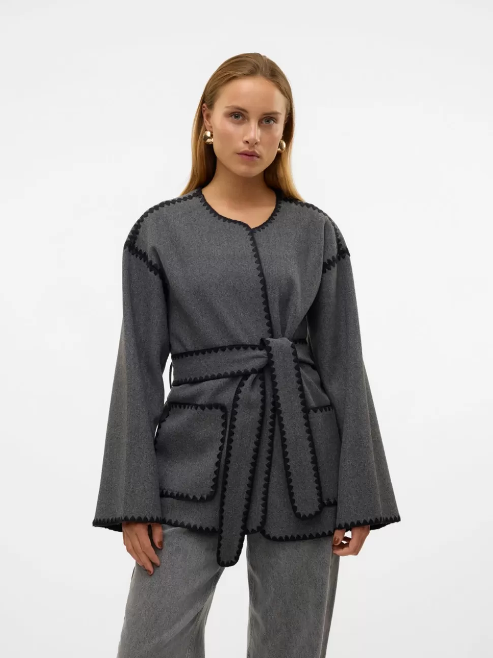 Jackor^VERO MODA VMZAYLA Jacka Dark Grey Melange