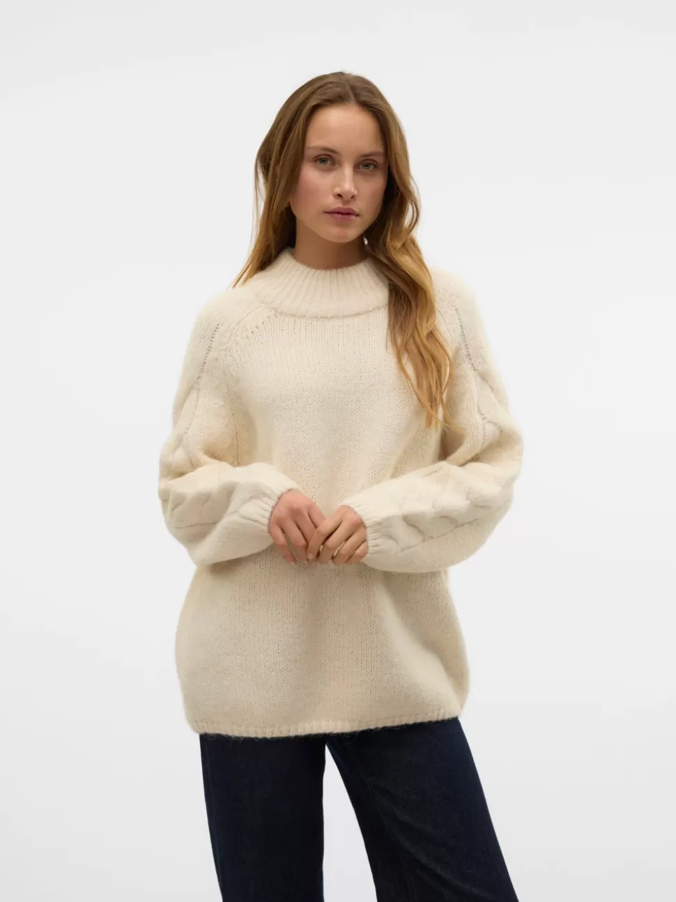 Stickat^VERO MODA VMZEN Pullover Birch