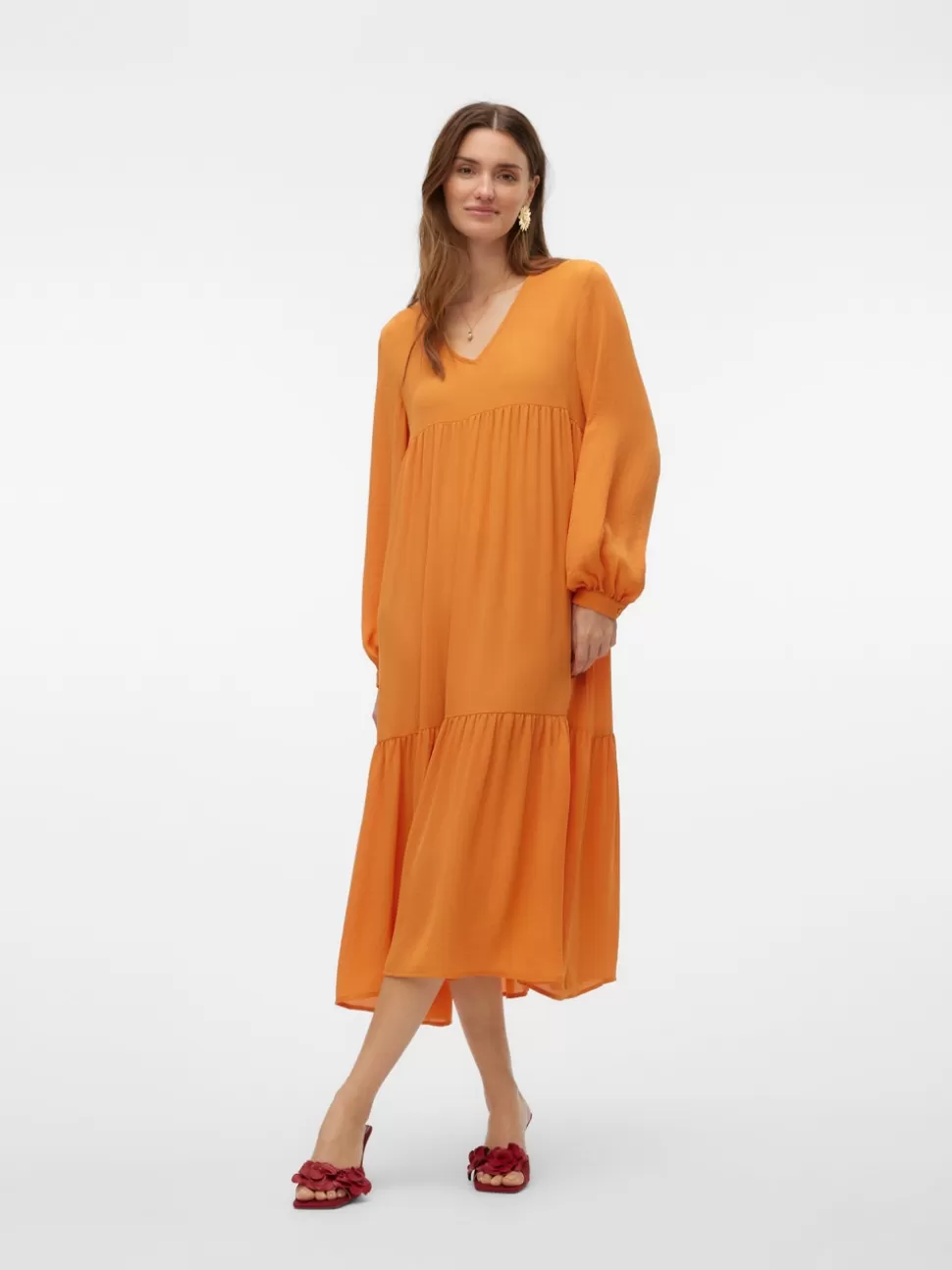 Klänningar^VERO MODA VMZIGGA Lång Klänning Golden Ochre