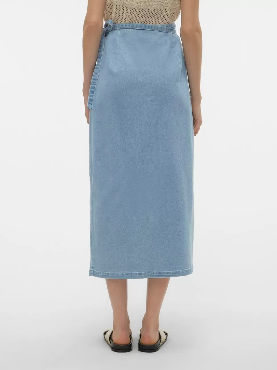 Kjolar^VERO MODA VMZINNIA Lång Kjol Light Blue Denim