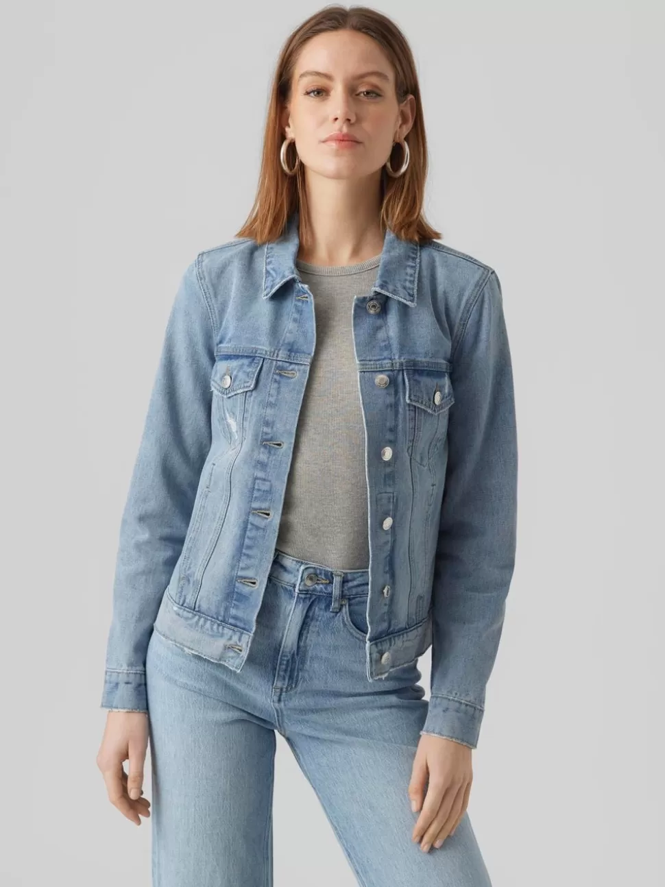 Jackor^VERO MODA VMZORICA Jacka Light Blue Denim